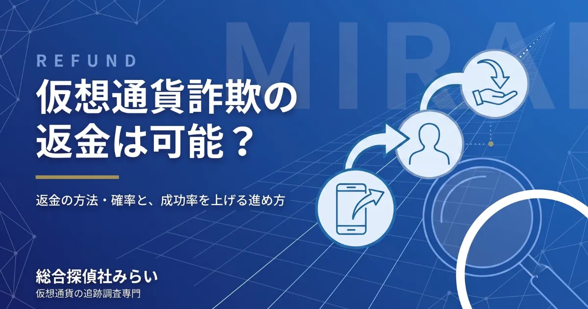 仮想通貨詐欺の返金は可能かを解説する記事のアイキャッチ画像