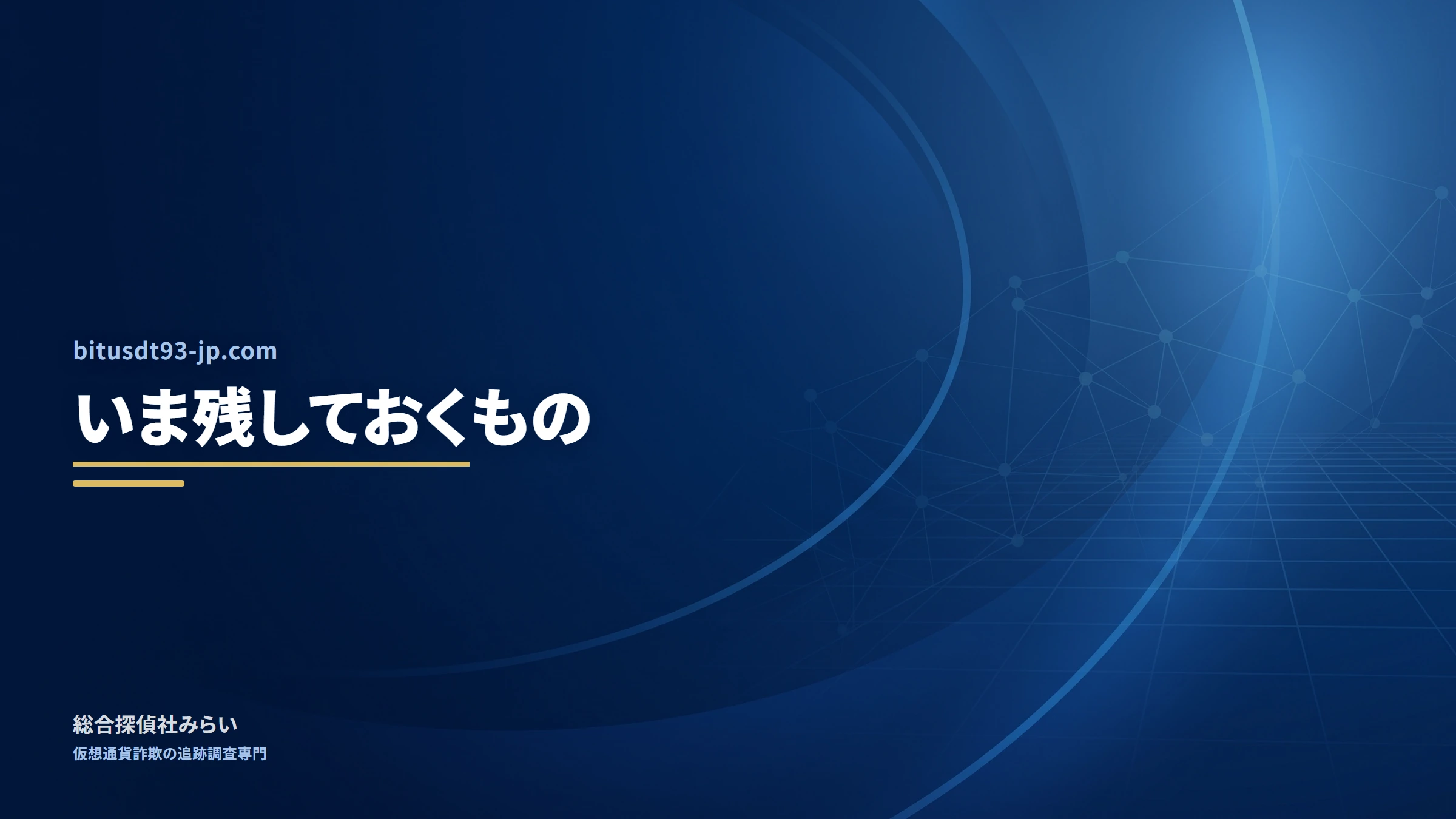 bitusdt93-jp.com｜いま残しておくもの