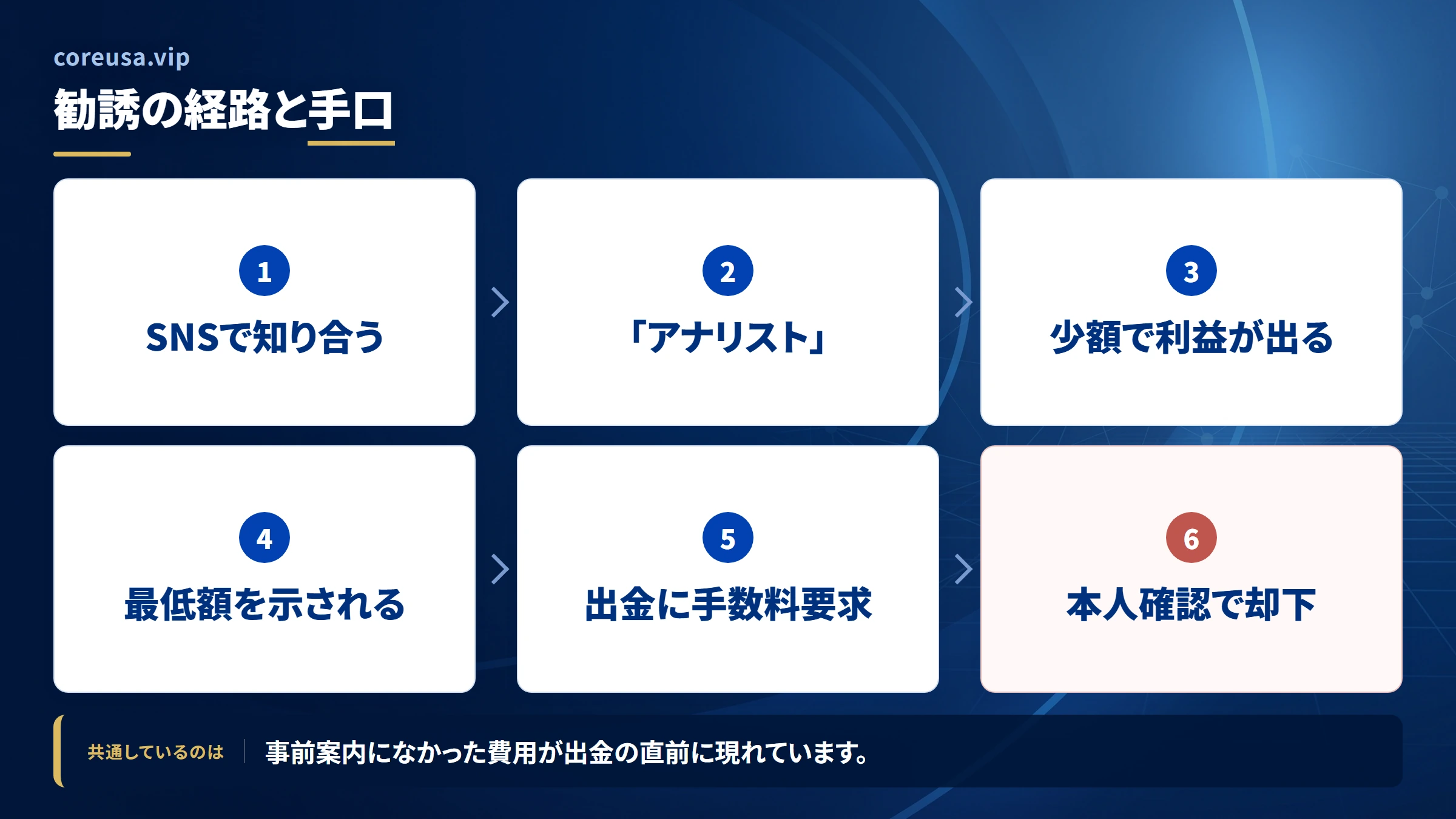coreusa.vip（調査記録）の勧誘から送金までの流れ