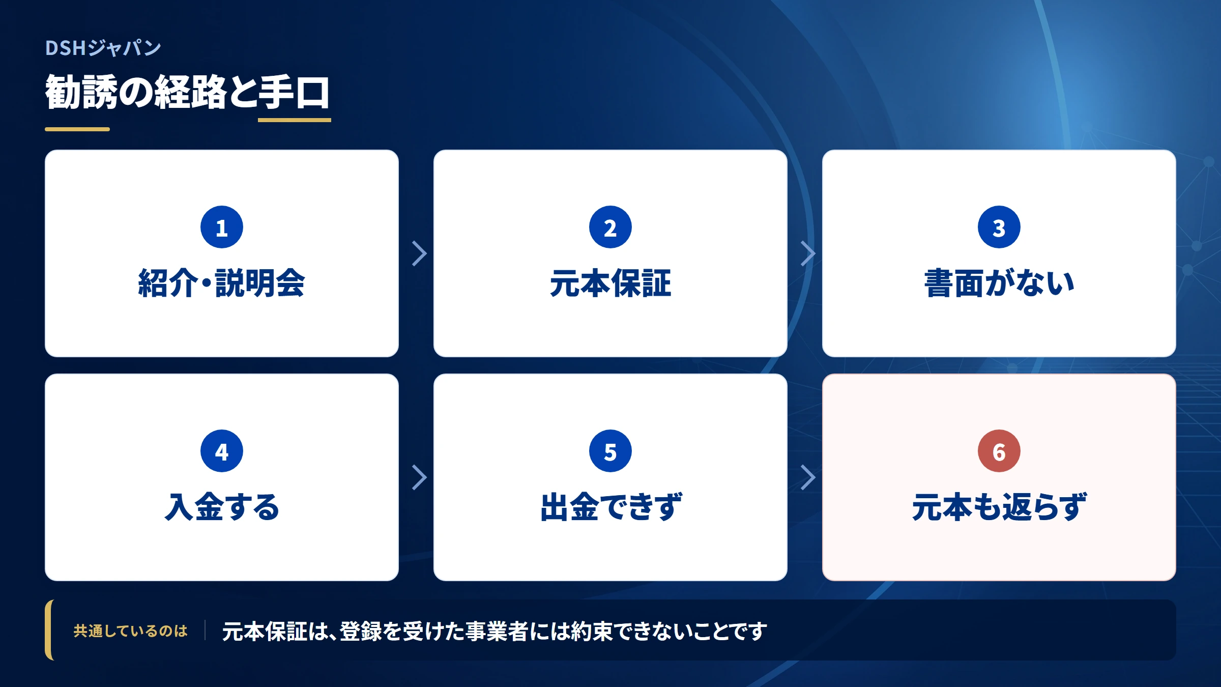 DSHジャパンの勧誘から送金までの流れ