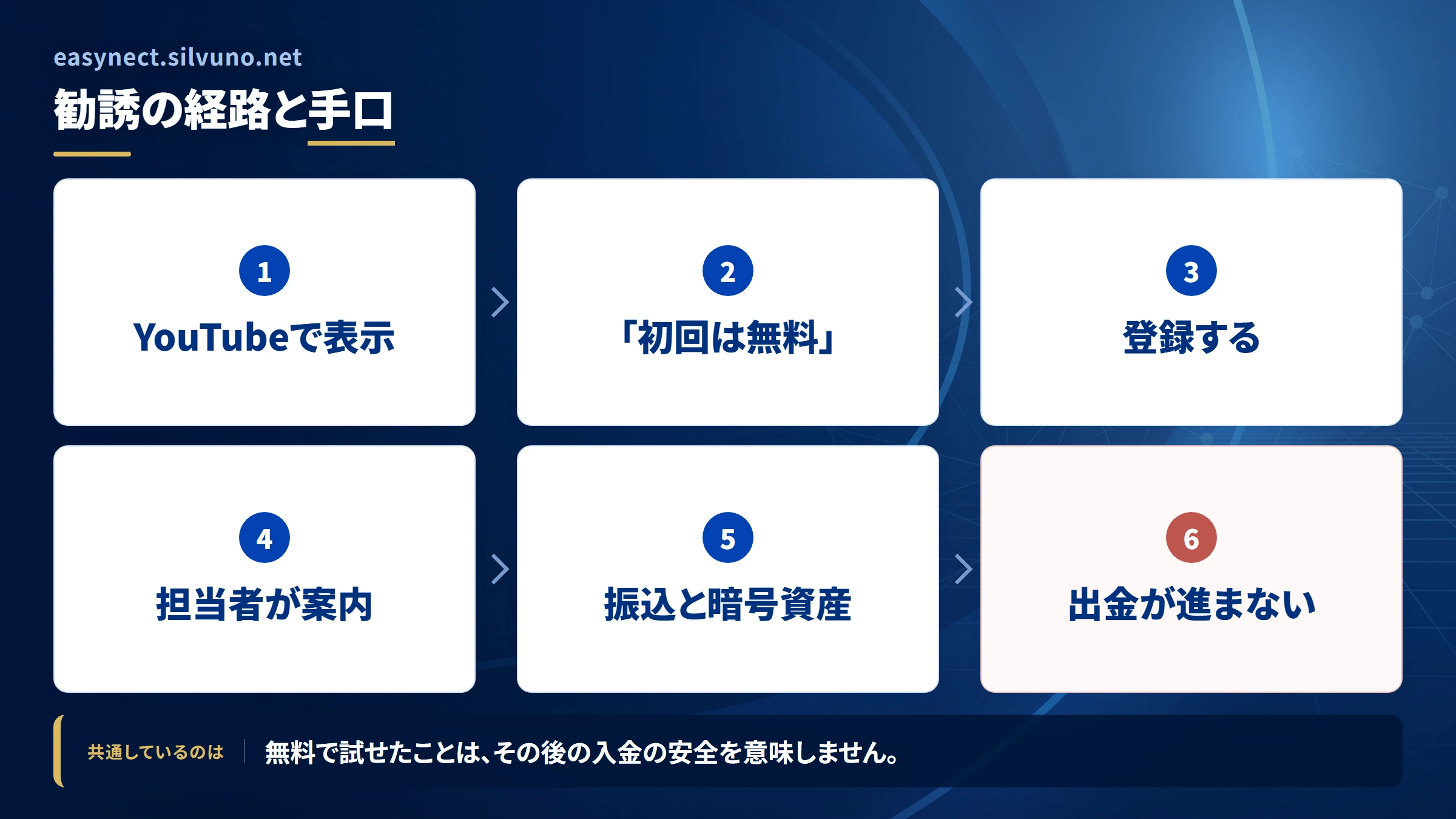 easynect.silvuno.net（調査記録）の勧誘から送金までの流れ