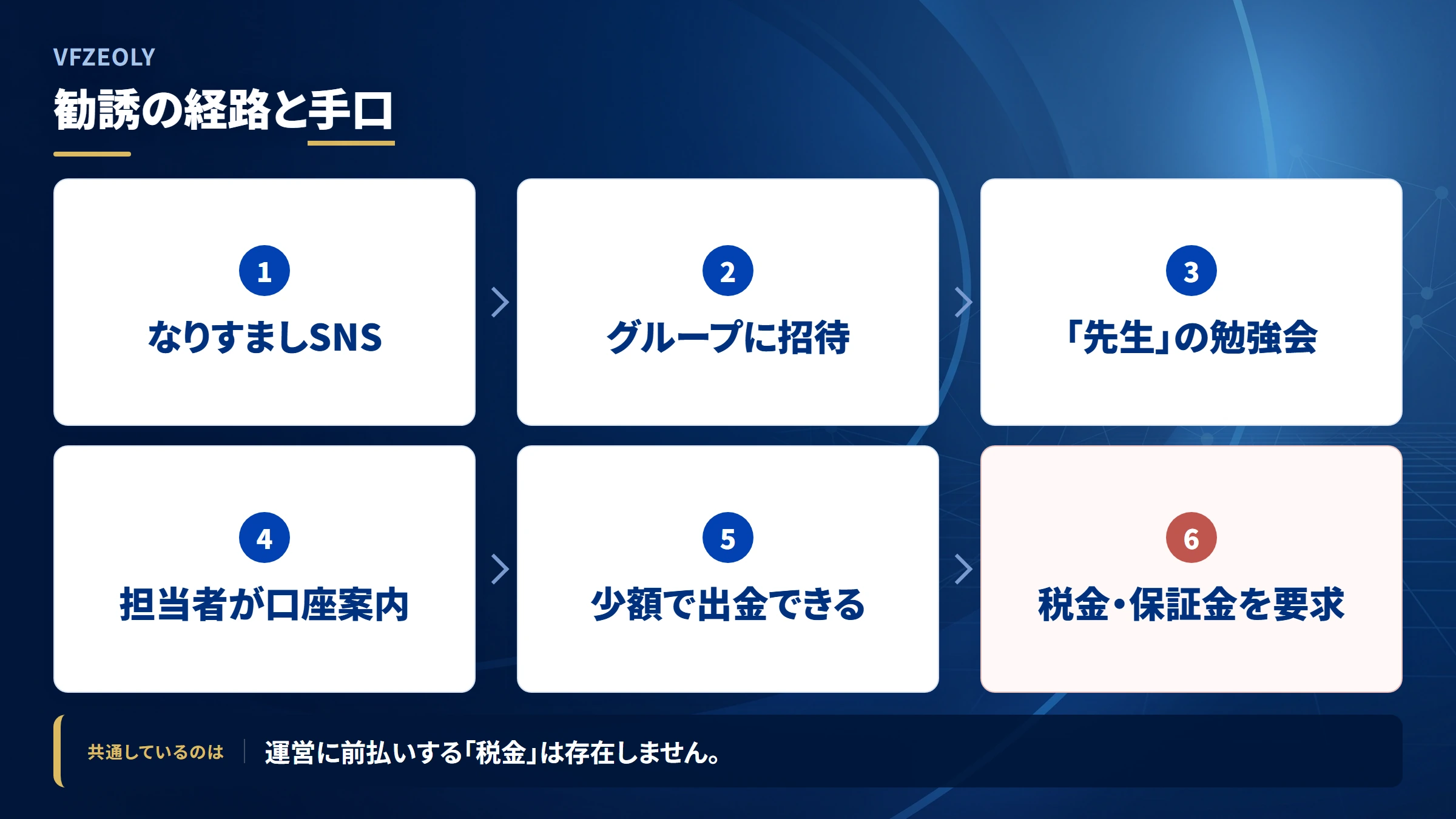 VFZEOLY（調査記録）の勧誘から送金までの流れ