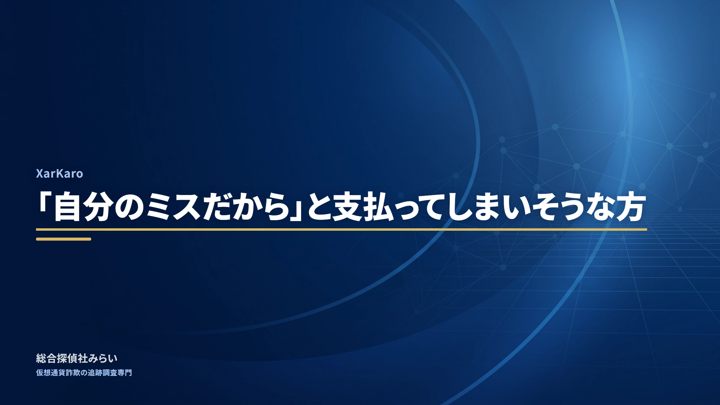 XarKaro（調査記録）｜「自分のミスだから」と支払ってしまいそうな方